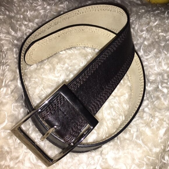 Stitch Saddle Leather Belt 2.5" wide 12 Rows of Stitching, 32, S Durable - Picture 2 of 6